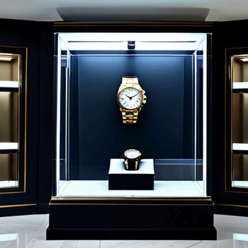 소비자 심리학 활용한 마케팅 전략 - Limited Edition Watch**
A sophisticated display case featuring a luxury watch, fully clothed, displ...