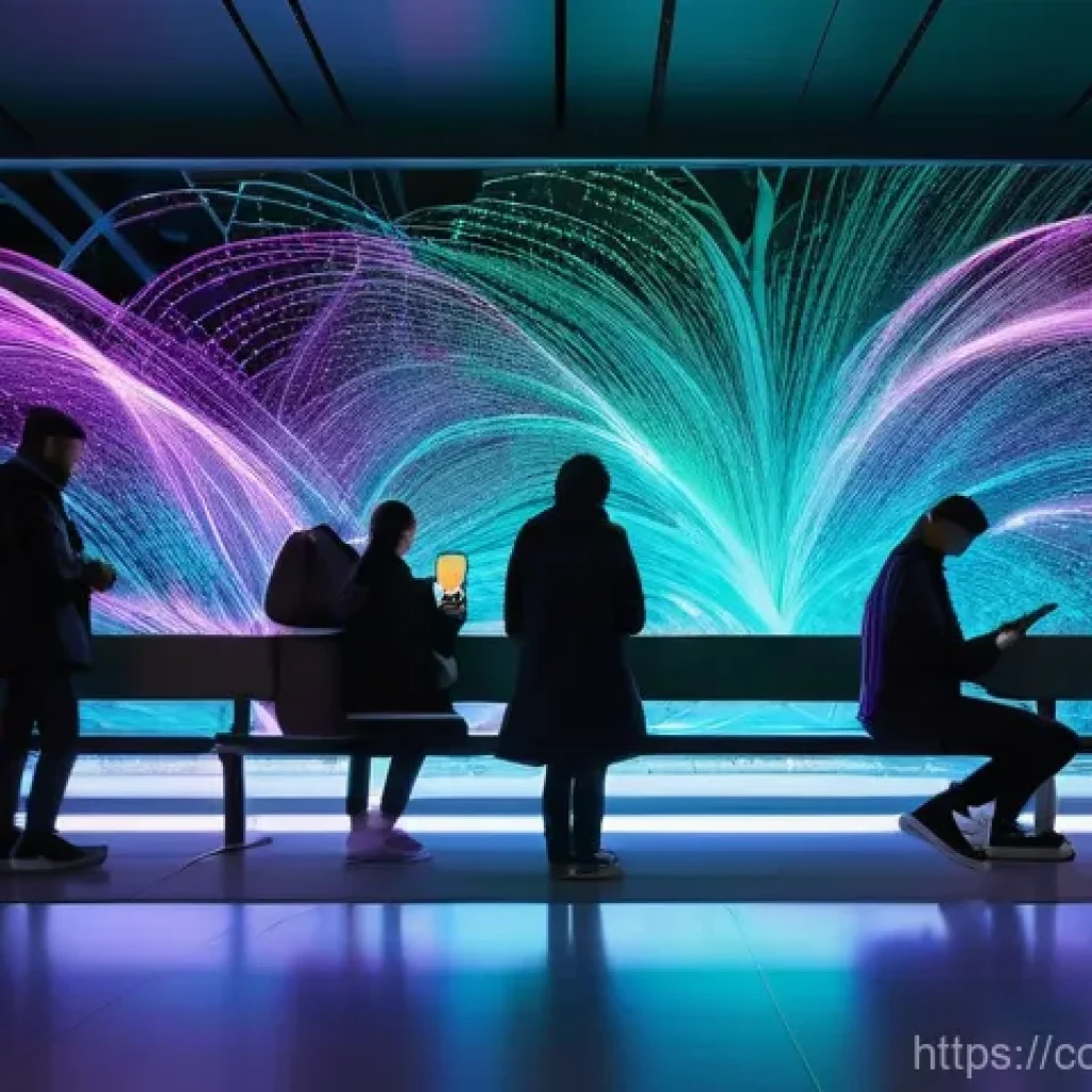 소비자 행동 데이터를 활용한 맞춤형 서비스 개발 - **Digital Footprints and Personalized Insights:** A dynamic, wide-angle shot of a diverse group of u...