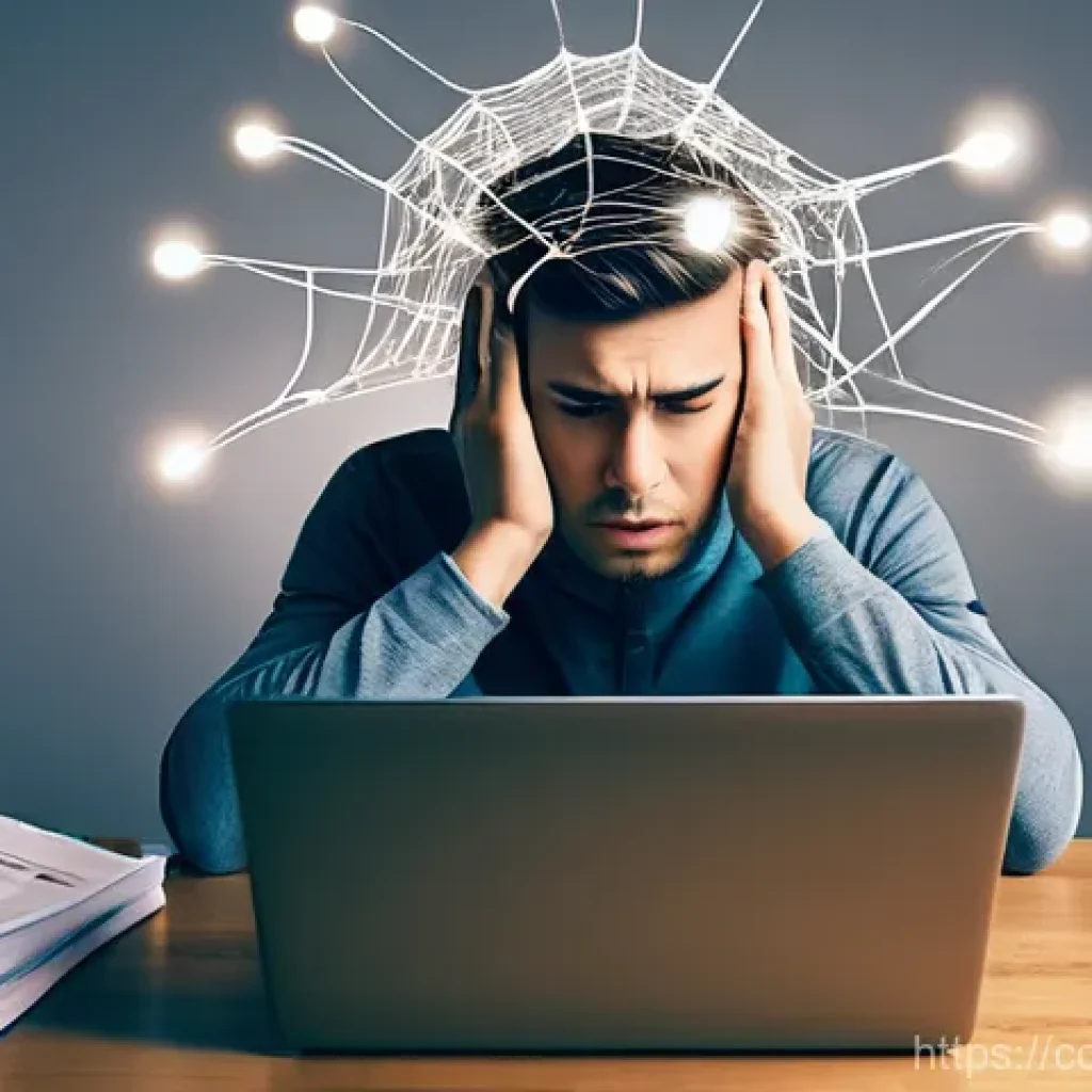 소비자 보호 관련 강의 콘텐츠 개발 - **A person overwhelmed by a digital subscription trap.** A young adult (20s-30s) sits at a desk, loo...