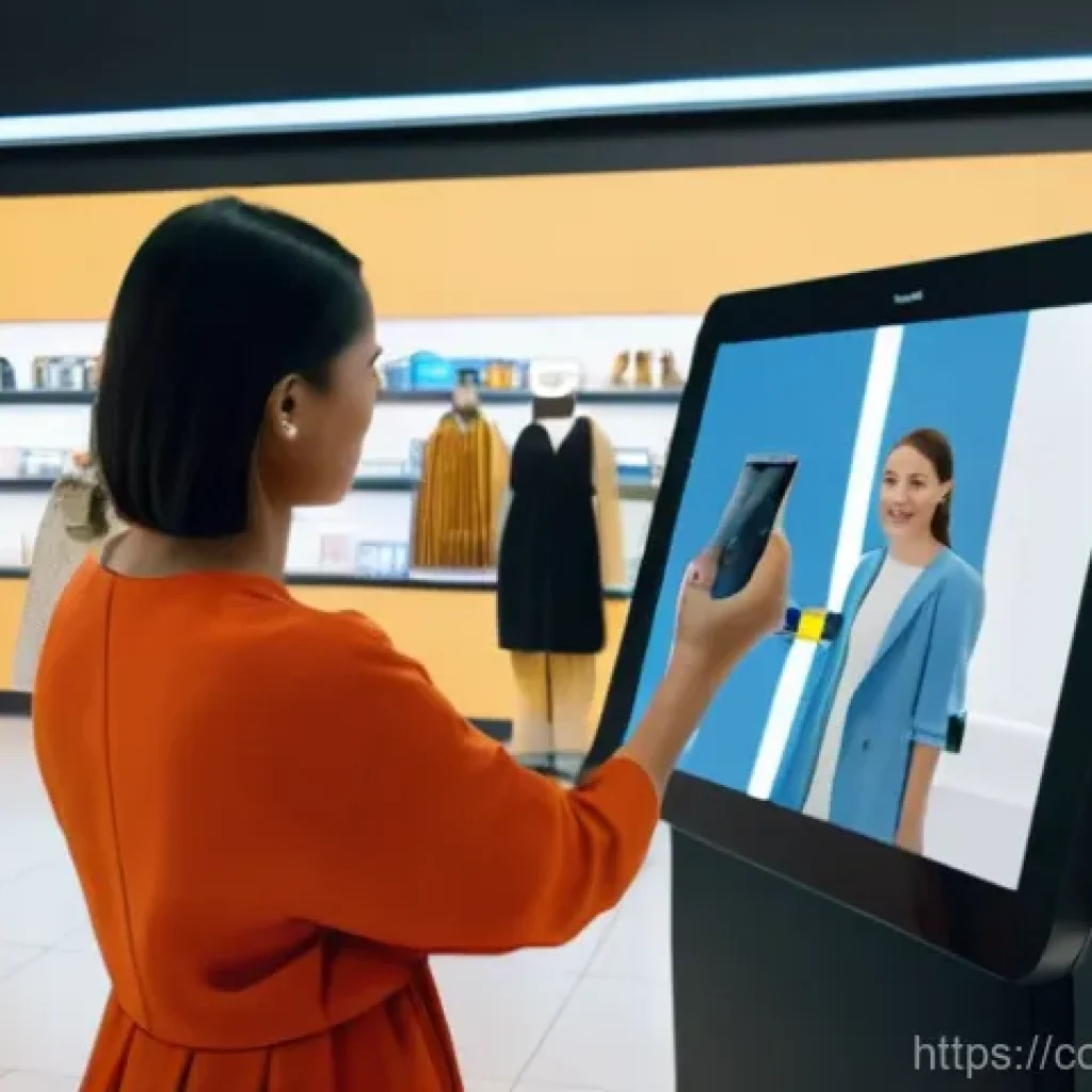 소비자 행동 데이터와 디지털 혁신 사례 - **Prompt:** A bustling, modern shopping mall interior where diverse shoppers are seamlessly interact...