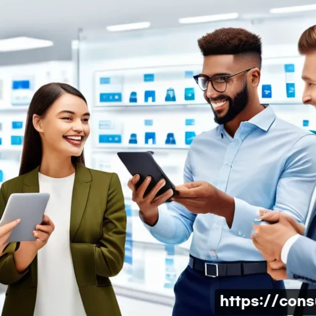 소비자 보호와 관련된 국제 규정 - A diverse group of international consumers engaging in online shopping on various digital devices, s...